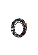 Anel Naomi oval com pedra branca e strass hematite banhado no vintage