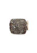 Anel Estela retangular com pedras black diamond banhado no prata