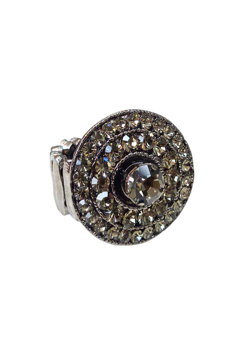 Anel Tibre: Redondo Elegante com Pedras Black Diamond no Grafite | Destaque no seu Look