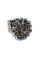 Anel Antares: Redondo Clássico com Pedras Hematite e Black Diamond no Grafite | Destaque no seu Look
