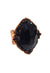 Anel Vanusa: Oval Elegante com Pedras Pretas no Vintage | Brilho na Medida