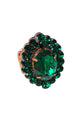 Anel Ariel: Elegante Oval com Pedras Verde Esmeralda no Vintage | Peça Exclusiva