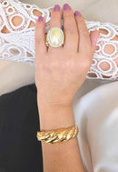 Bracelete Guiomar Gold: Moderno de Metal no Dourado | Sahara Acessórios