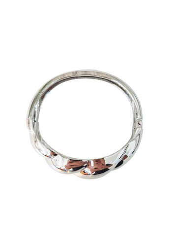 Bracelete Guiomar Silver: Moderno de Metal no Prata | Sahara Acessórios