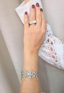 Bracelete Moema: Formato Estrela do Mar no Prata | Toque de Sofisticação