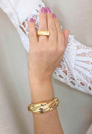 Bracelete Atamira Gold: de Metal no Dourado | Sahara Acessórios