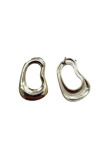 Brinco Art Deco metalico prata