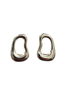 Brinco Art Deco metalico prata