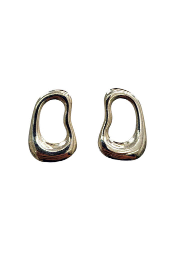 Brinco Art Deco metalico prata