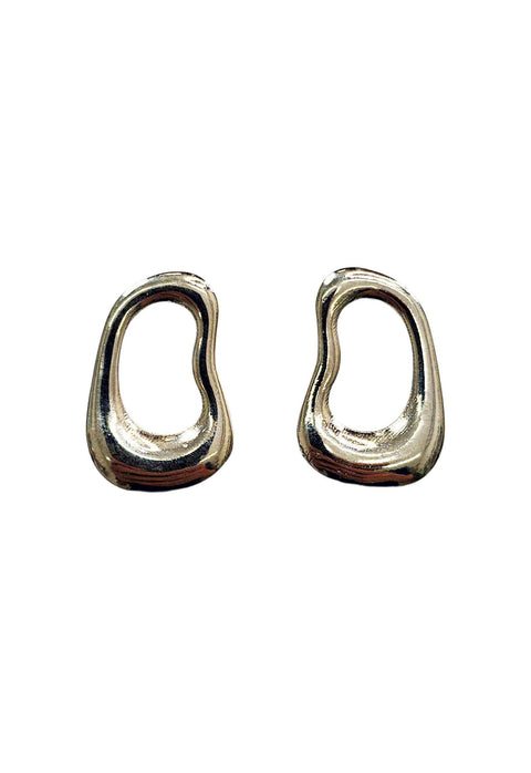 Brinco Art Deco metalico prata