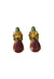Brinco Miragem de pedras verdes e marrons banhado no vintage