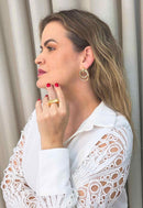 Brinco Atenas Gold de argola banhada no dourado