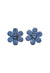 Brinco Avelina jeans de flor com strass azuis banhado no vintage