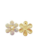 Brinco Samara de flor boreal banhado no dourado