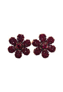 Brinco Amira de flor vermelha banhado no vintage