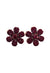 Brinco Amira de flor vermelha banhado no vintage