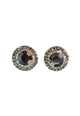 Brinco Vick Elaine: Elegante Oval com Strass Cristal e Hematite no Prata | Clássico da Sahara