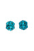 Brinco Noir pequeno de pedras blue zircon banhado no ouro velho