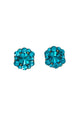 Brinco Noir pequeno de pedras blue zircon banhado no ouro velho