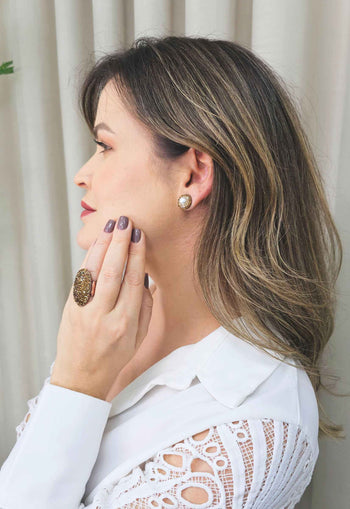 Brinco Vick Frida vintage com perolas