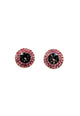Brinco Vick Pétala redondo rosa e black diamond banhado no dourado