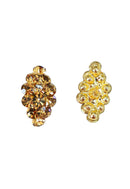 Brinco Ágata Gold: Pequeno com Strass Light Colorado Topaz no Dourado | Favorito das Saharetes