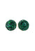 Brinco Vick Carmelita redondo com strass verde esmeralda banhado no dourado