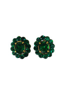 Brinco Jadeíta: Elegante Oval com Pedras Verde Esmeralda no Ouro Velho | Sahara Acessórios