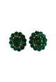 Brinco Jadeíta: Elegante Oval com Pedras Verde Esmeralda no Ouro Velho | Sahara Acessórios