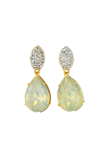 Brinco Taciana classico de gota leitosa banhado no dourado