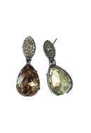 Brinco Taciana classico de gota black diamond banhado no grafite