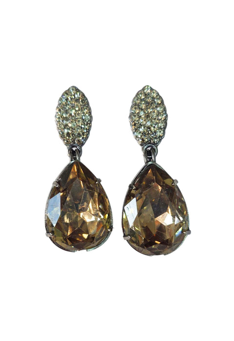 Brinco Taciana classico de gota black diamond banhado no grafite