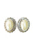 Brinco Gobi oval de perolas com strass cristal banhado no prata