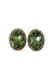 Brinco Gonzalez oval de pedras verde e black diamond banhado no vintage