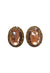 Brinco Zuleide: Elegante Oval com Pedras Marrons no Vintage | Design By Sahara