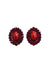 Brinco Doha Red oval com pedras vermelhas banhado no ouro velho