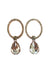 Brinco Lambrusco oval com strass e pedras black diamond banhado no vintage