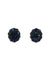 Brinco Dandara oval com strass azul banhado no ouro velho