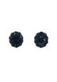 Brinco Dandara oval com strass azul banhado no ouro velho
