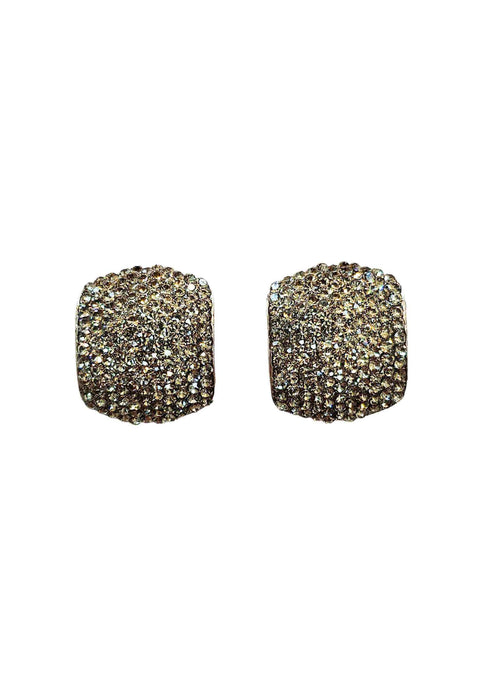 Brinco Estela retangular com pedras black diamond banhado no prata