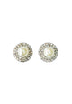 Brinco Vick Gobi de perolas com strass cristal banhado no prata