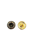 Brinco Vick Marion black diamond e hematite banhado no dourado