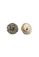 Brinco Irresistível redondo com pedras black diamond banhado no prata