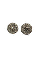 Brinco Irresistível redondo com pedras black diamond banhado no prata