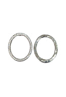Brinco Ponche oval com strass cristal banhado no grafite