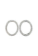 Brinco Ponche oval com strass cristal banhado no grafite