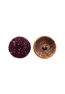 Brinco Duna Glam: Redondo com Strass Vermelho Banhado no Vintage | Look Glamouroso