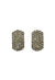 Brinco Viviane: Retangular Elegante com Strass Black Diamond no Vintage | Brilho na Medida