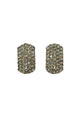 Brinco Viviane: Retangular Elegante com Strass Black Diamond no Vintage | Brilho na Medida