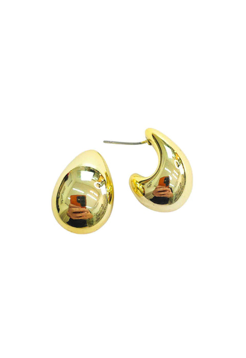 Brinco Lívia: Elegante em Formato Gota Liso no Dourado | Versatilidade no Look